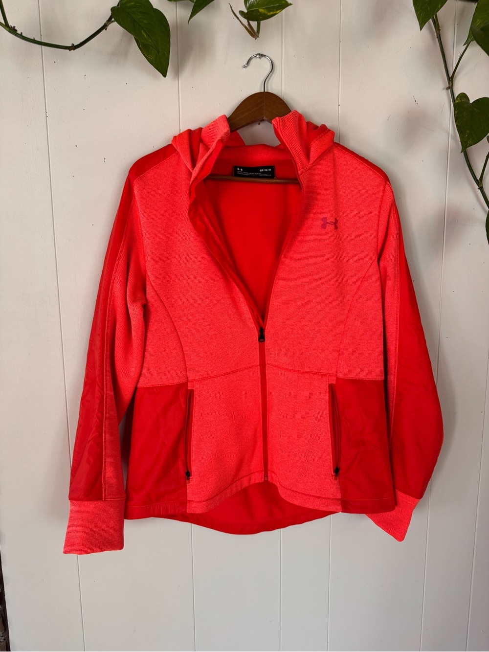 Under Armour Women's Coral Red Full-Zip Hoodie Jacket